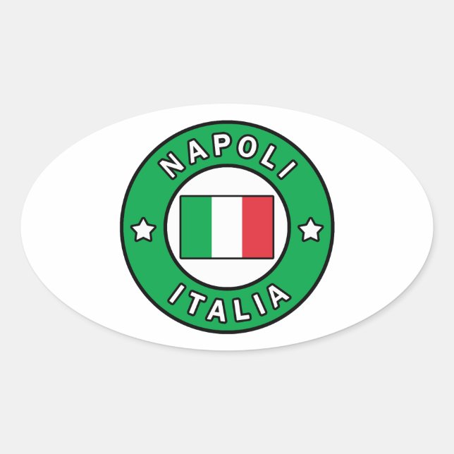 Pegatina Ovalada Napoli Italia (Anverso)