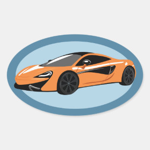 Pegatina Ovalada Naranja