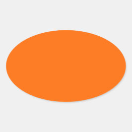 Pegatina Ovalada Naranja de seguridad simple colorido