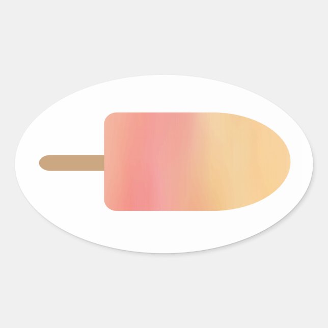 Pegatina Ovalada Naranja rosa Popsicle Summer Frozen Tret (Anverso)