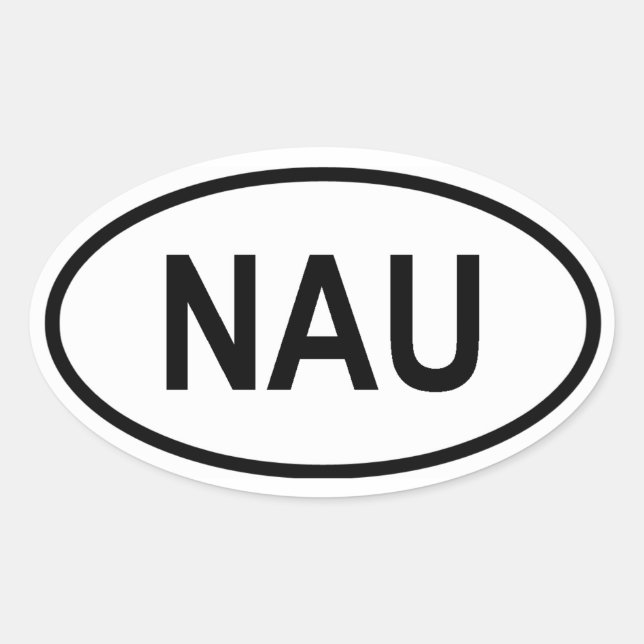 Pegatina Ovalada Nauru "NAU" (Anverso)