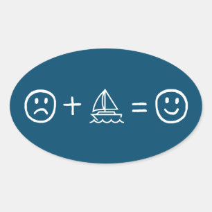 Pegatina Ovalada Navegar te hace feliz