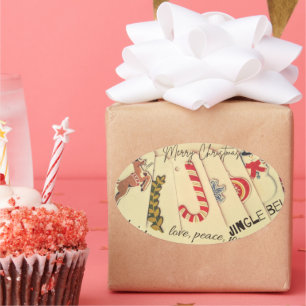 Pegatina Ovalada Navidades