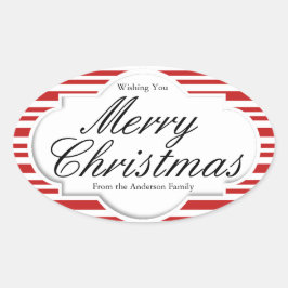 Pegatina Ovalada Navidades Candy Cane Fiesta