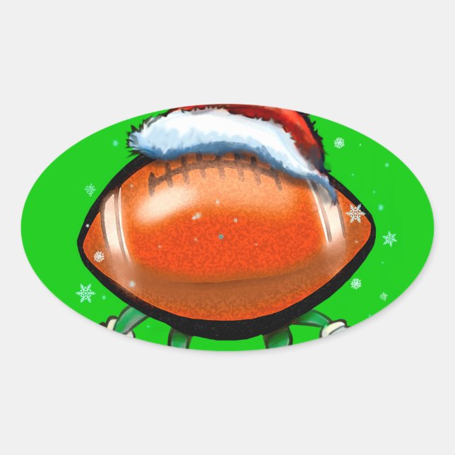 Pegatina Ovalada Navidades de fútbol (Anverso)