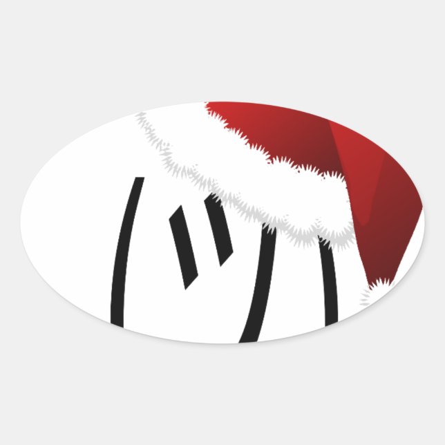 Pegatina Ovalada navidades encogiéndose de emoji (Anverso)