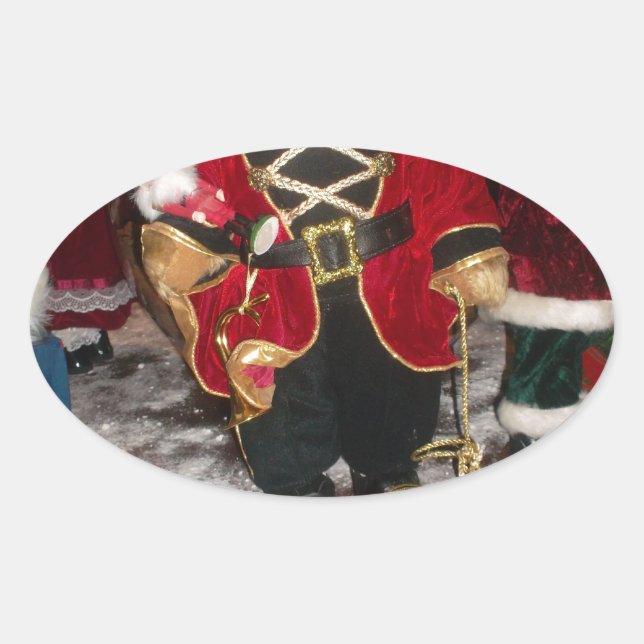 Pegatina Ovalada Navidades hermosos regalos tarjetas imagen.JPG (Anverso)