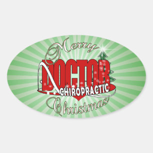PEGATINA OVALADA NAVIDADES MÉDICA CHIROPRACTICO