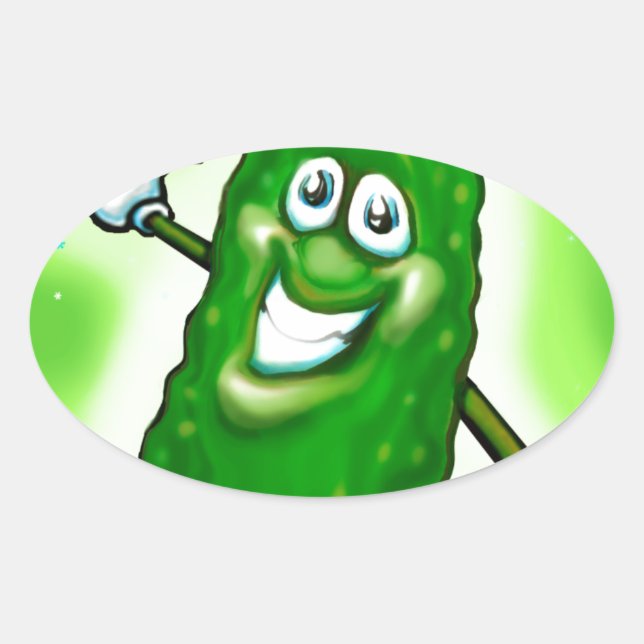 Pegatina Ovalada Navidades Pickle (Anverso)