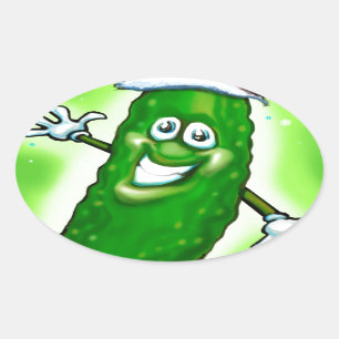 Pegatina Ovalada Navidades Pickle
