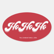 Navidades rojos Ho Ho Ho Ho Oval Pegatinas