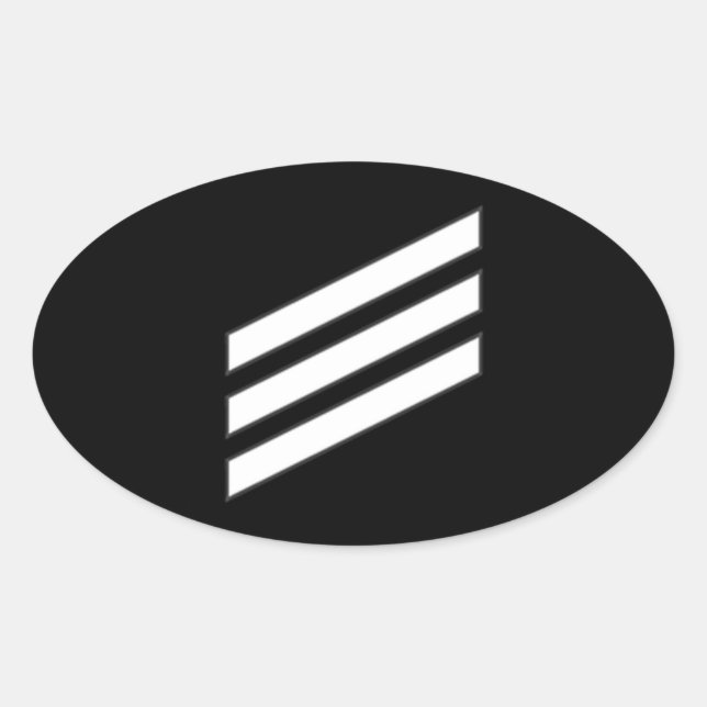 Pegatina Ovalada Navy Rank E-3 Seaman (Anverso)