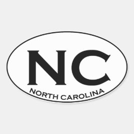 Pegatina Ovalada NC - Carolina del Norte