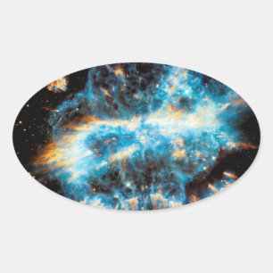 Pegatina Ovalada Nebulosa planetaria NGC 5189 - Foto espacial de Hu