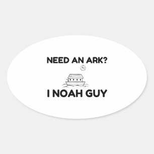 Pegatina Ovalada Necesito Un Arca Que Noah Guy
