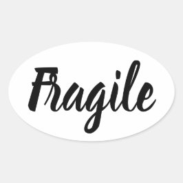 Pegatina Ovalada Negra y blanca frágil empresa moderna