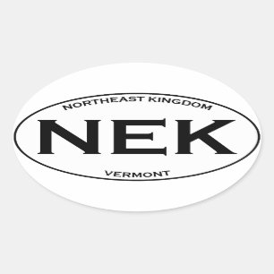 Pegatina Ovalada NEK - reino de nordeste Vermont