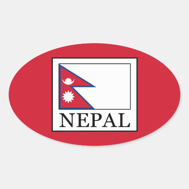 Pegatina Ovalada Nepal (Anverso)