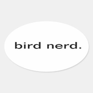 Pegatina Ovalada nerd. del pájaro