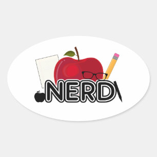 Pegatina Ovalada Nerd - Logo