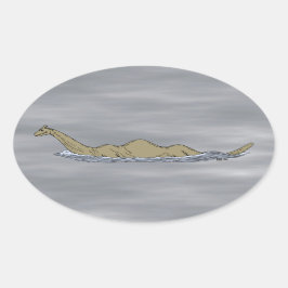 Pegatina Ovalada Nessie the Loch Ness Monster