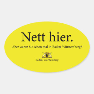 Pegatina Ovalada nett hier baden württemberg