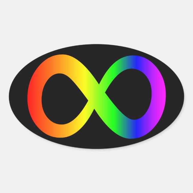 Pegatina Ovalada Neurodivergente (Anverso)