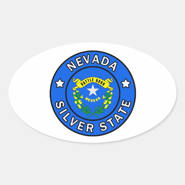 Pegatina Ovalada Nevada (Anverso)