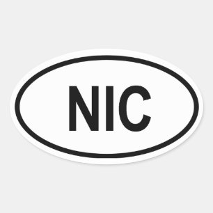 Pegatina Ovalada "NIC" de Nicaragua