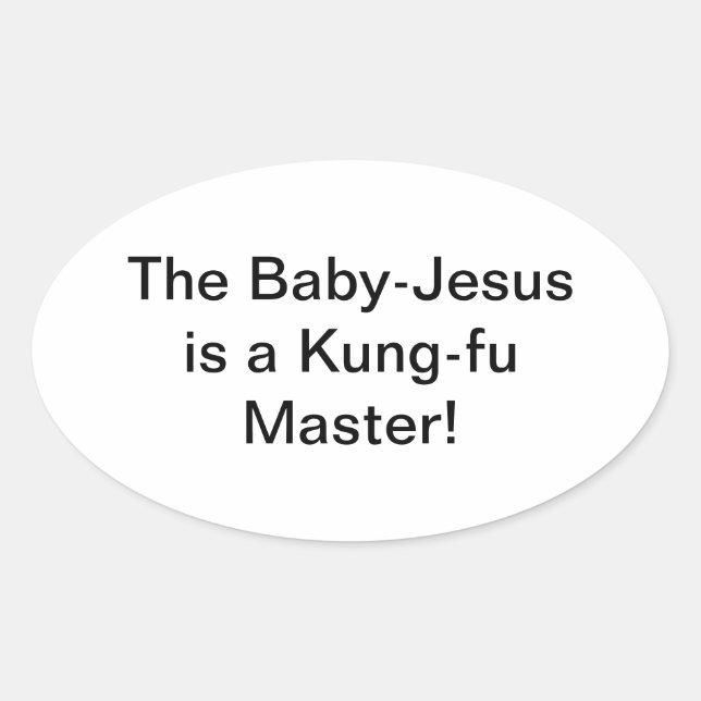 Pegatina Ovalada Niño Jesús Kung-fu Hankamer Artjunkhaus Comic Art (Anverso)