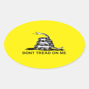 Pegatina Ovalada No me enseñen productos con la bandera de Gadsden