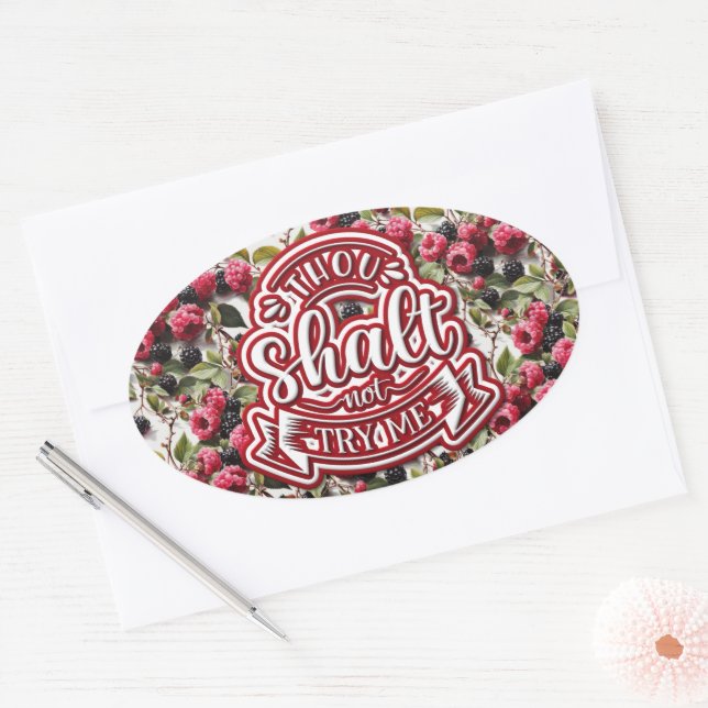 Pegatina Ovalada No Me Intentarás Divertido (Sobre)