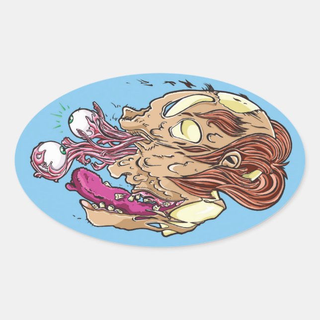 Pegatina Ovalada ¡No mires atrás! (Anverso)