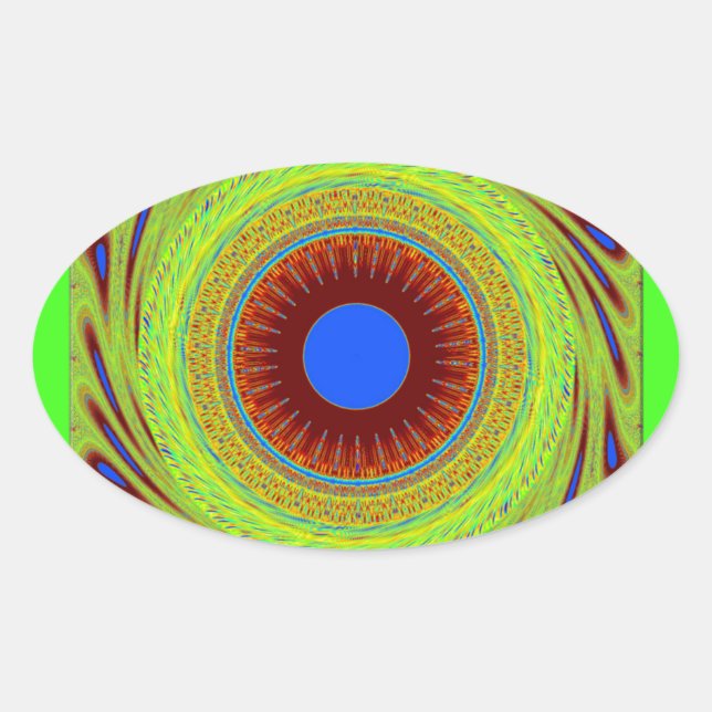 Pegatina Ovalada No te preocupes por ser arte feliz (Anverso)