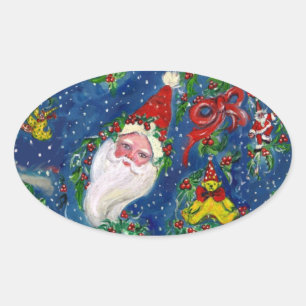 Pegatina Ovalada NOCHE navidad / SANTA CLAUS