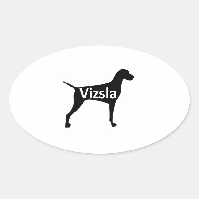 Pegatina Ovalada Nombre de Vizsla silo negro.png (Anverso)