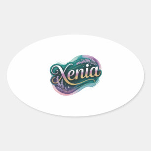 Pegatina Ovalada Nombre de Xenia