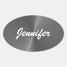 Nombre personalizado metalizado gris brillante
