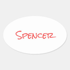 Pegatina Ovalada Nombre personalizado minimalista con monograma
