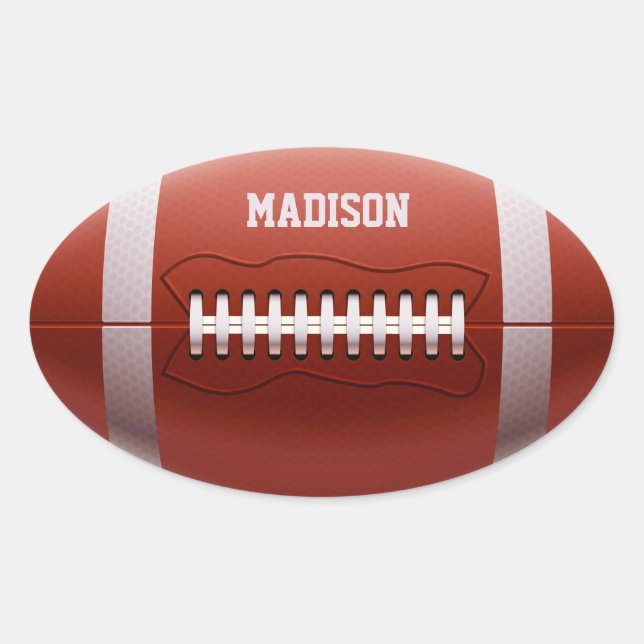 Pegatina Ovalada Nombre personalizado pegatinas de fútbol (Anverso)