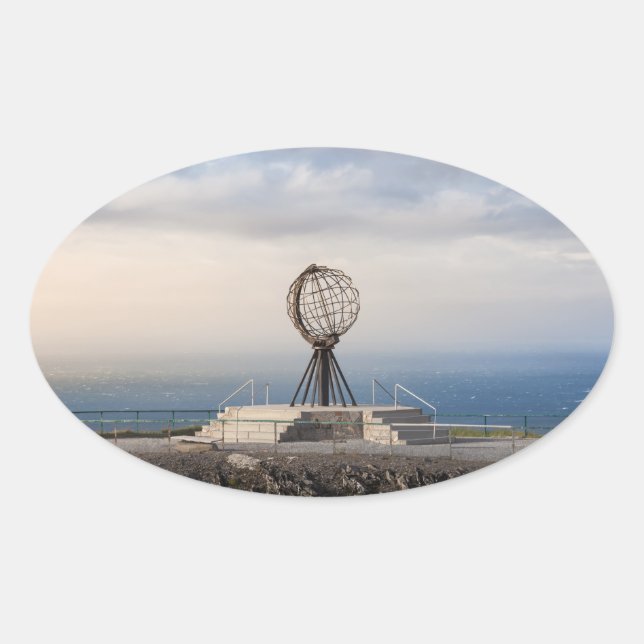 Pegatina Ovalada Nordkapp (Anverso)