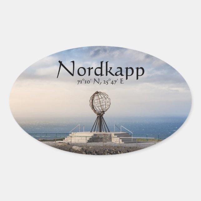 Pegatina Ovalada Nordkapp Noruega (Anverso)