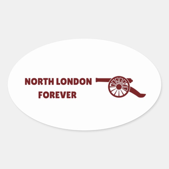 Pegatina Ovalada North London Forever (Anverso)