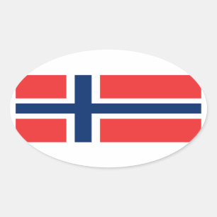 Pegatina Ovalada Noruega/bandera noruega