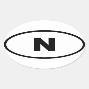 Pegatina Ovalada Noruega N Europeo