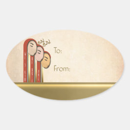 Pegatina Ovalada Nosotros 3 Reyes - Navidades Art Déco De Entrada