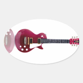 Pegatina Ovalada Notas Musicales Cuerdas Guitarra Paz Amor Destino