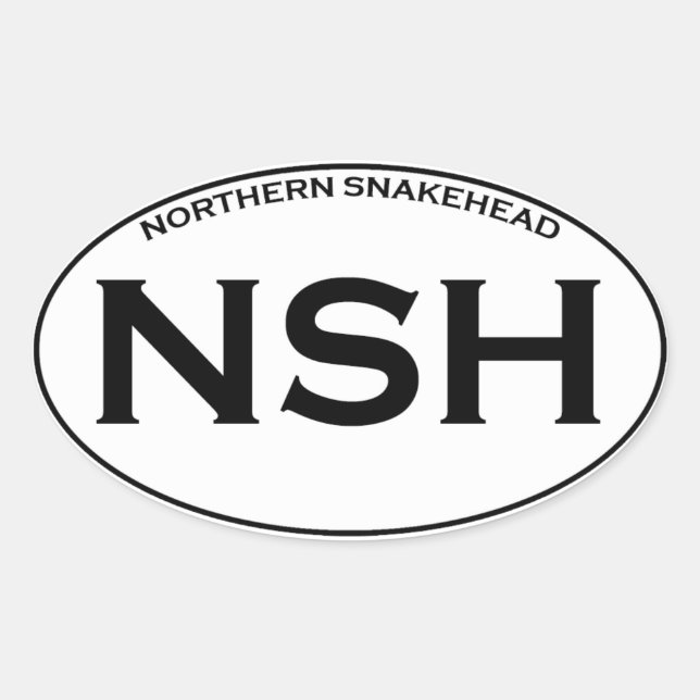 Pegatina Ovalada NSH - Pescado de cabeza de serpiente del norte (Anverso)