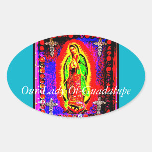 Pegatina Ovalada Nuestra Señora De Guadalupe