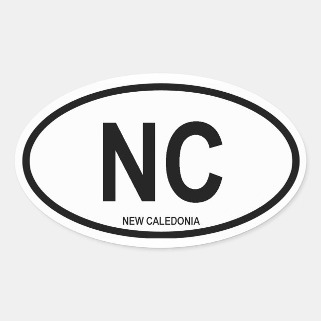 Pegatina Ovalada Nueva Caledonia "NC" (Anverso)